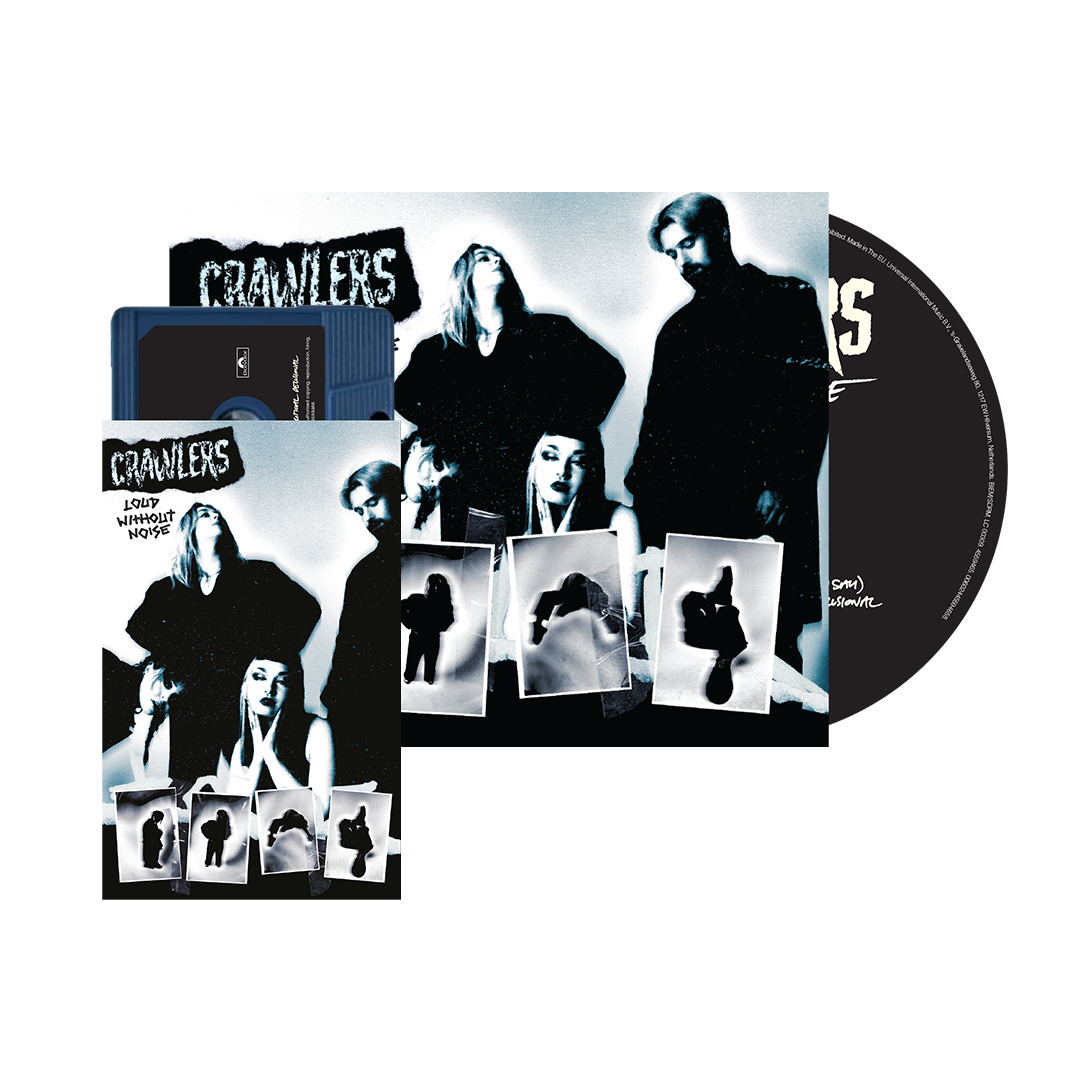 Crawlers 'Loud Without Noice' (UK Tour Limited Edition Bundle): Black Standard CD with black and Blue Cassette with black and white 'Crawlers' tour imagery sleeve. 